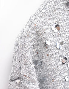 Bomber jacket w/sequins (silver)